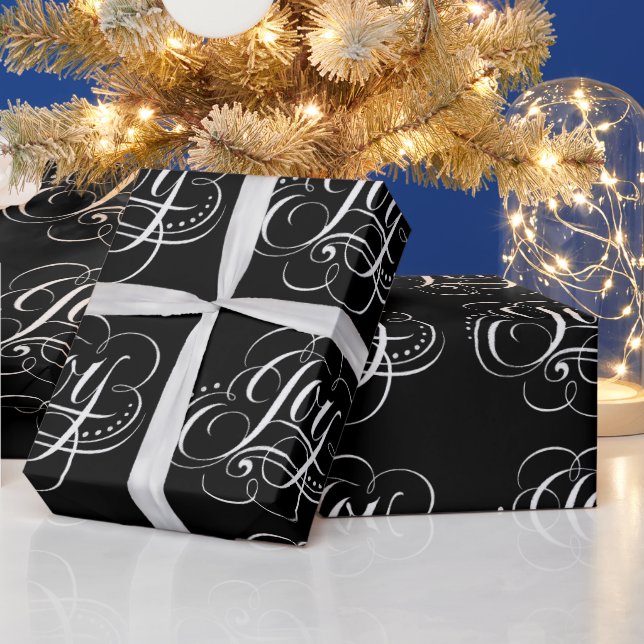 Extravagante Weihnachts-JOY Chalk-Kalligrafie-Buch Geschenkpapier (Feiertage)