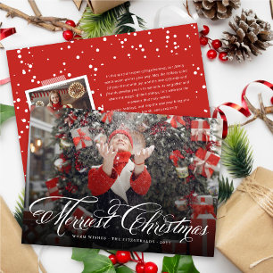 Extravagante Weihnachts-Script-Kalligrafie-Foto Feiertagskarte