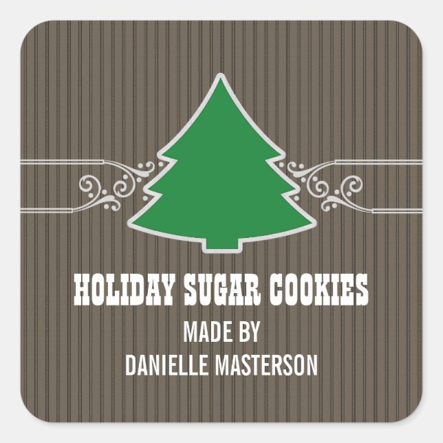 Extravagante Weihnachtsbaum-Wirbel backen Sticker (Vorderseite)