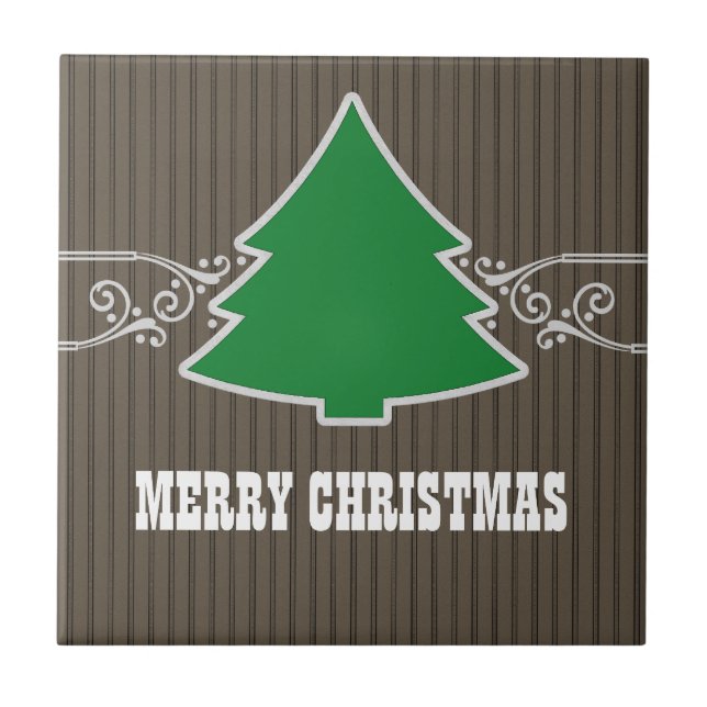 Extravagante Weihnachtsbaum-Wirbel Tile Fliese (Vorderseite)