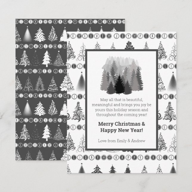 Extravagante Weihnachtsbaumkarte Feiertagskarte (Vorne/Hinten)