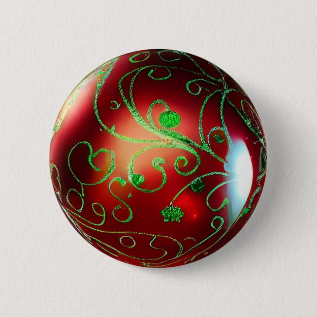 Extravagante Weihnachtsschmuck Button (Vorderseite)