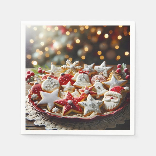 Extravagante Weihnachtszucker Serviette (Vorderseite)