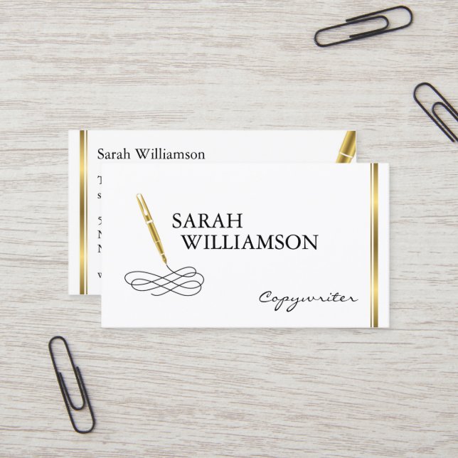 Extravagante Werbetexter-Geschäfts-Karte Visitenkarte (Vorderseite/Rückseite Beispiel)