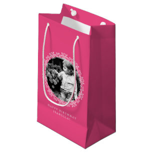 Extravagante Wirbel mit Hot Pink Foto Kleine Geschenktüte