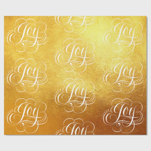 Extravagante Wirble Joy-Gold-Foil-Briefe Kalligraf Geschenkpapier (Flach)