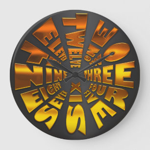 Extravagante Word Time Clock Große Wanduhr