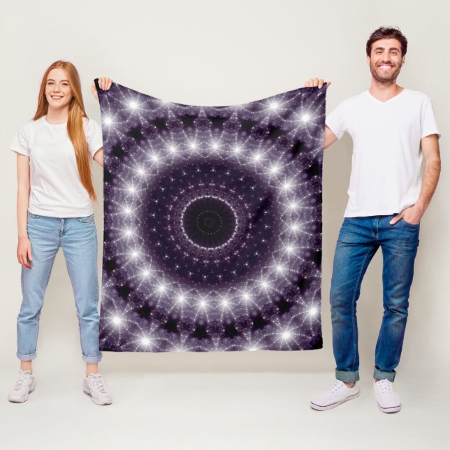 Extravagante, zarte Schwarz-Weiß-Rundstrecke Fleecedecke (Beispiel)