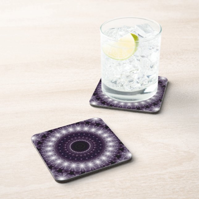 Extravagante, zarte Schwarz-Weiß-Rundstrecke Getränkeuntersetzer (Rechte Seite)