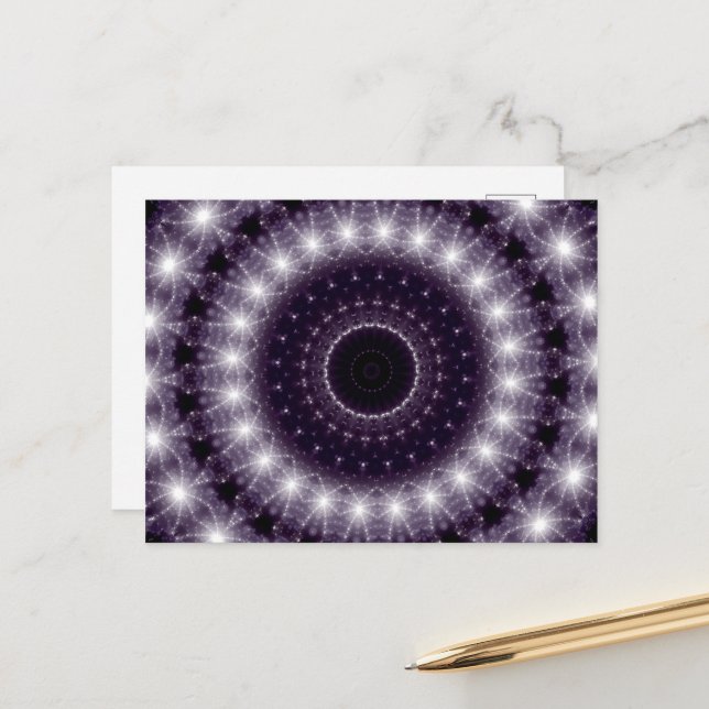 Extravagante, zarte Schwarz-Weiß-Rundstrecke Postkarte (Vorderseite/Rückseite Beispiel)