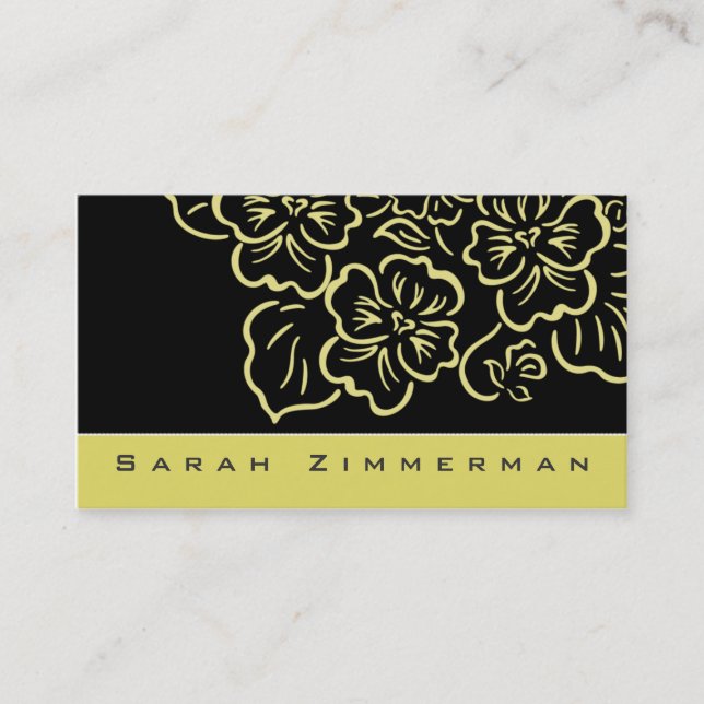 Extravagante zitronengelbe Geschäfts-mit Visitenkarte (Vorderseite)