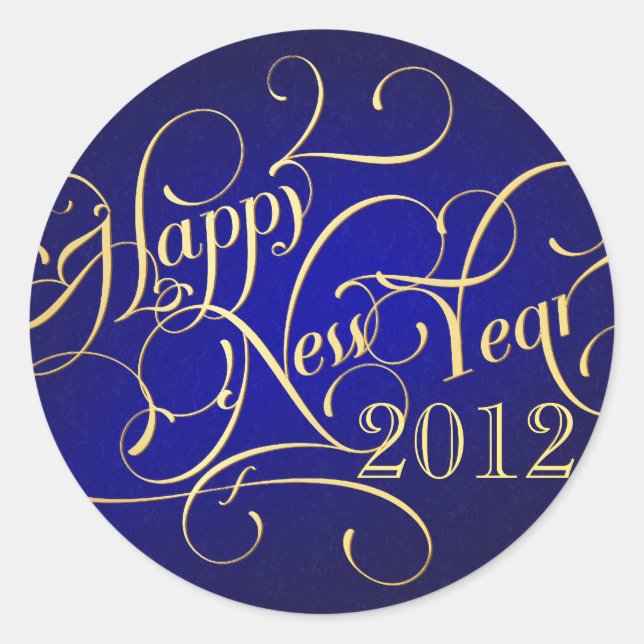 Extravagante Zufriedene Sticker für das neue Jahr  (Vorderseite)