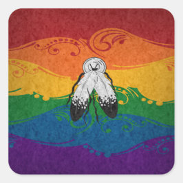 Extravagante, zweispurige, geschwungene Stolperfla Quadratischer Aufkleber