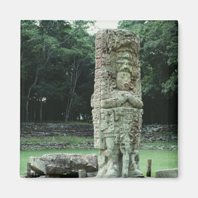 Extravaganter antiker Mayan Ruins Square Kühlschra Magnet (Vorne)