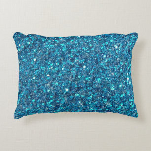 Extravaganter blauer GlitterShine Dekokissen