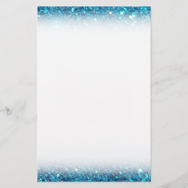Extravaganter blauer GlitzerShine Briefpapier (Vorderseite)