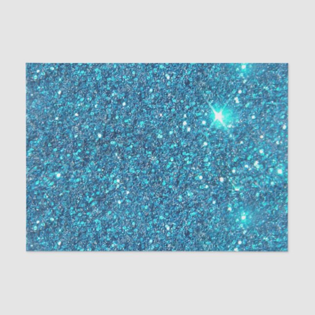 Extravaganter blauer GlitzerShine Seidenpapier (Vorderseite)
