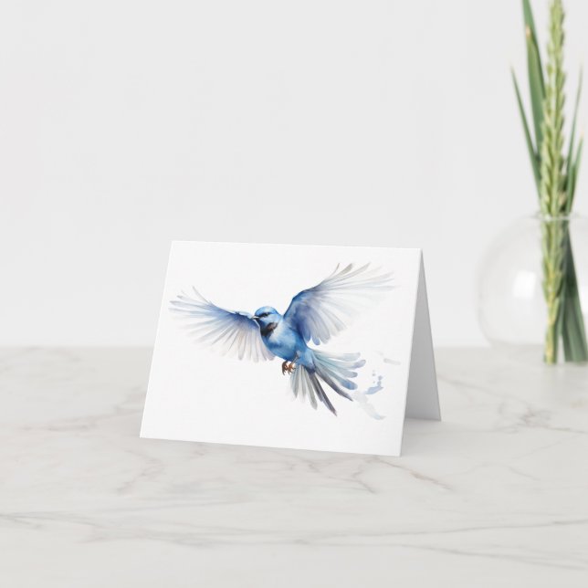 Extravaganter Blauer Vogel-Flug BLANK Karte (Vorderseite)