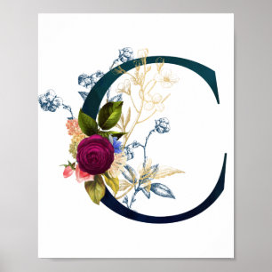 Extravaganter Blumenbrief 'C' Poster