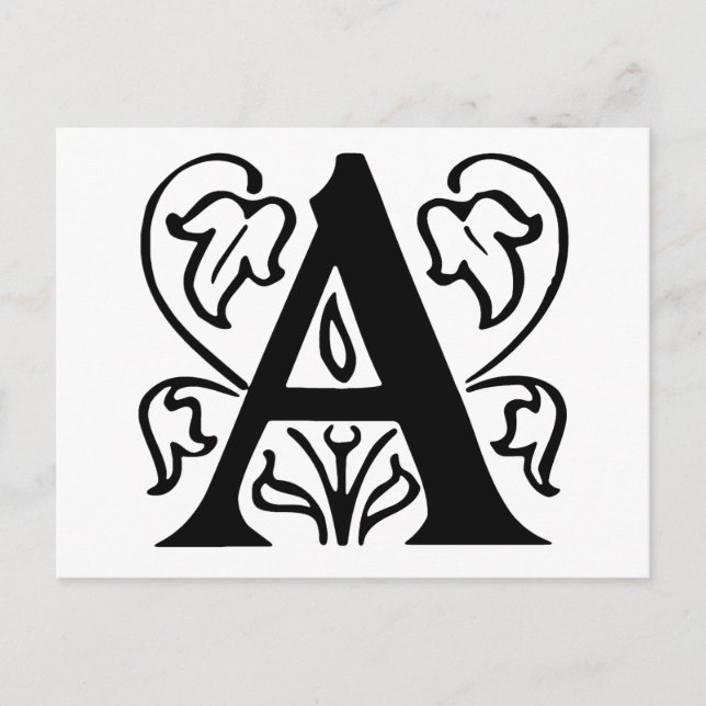 Extravaganter Buchstabe A Postkarte (Vorderseite)