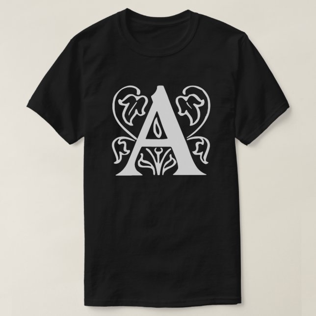 Extravaganter Buchstabe A T-Shirt (Design vorne)