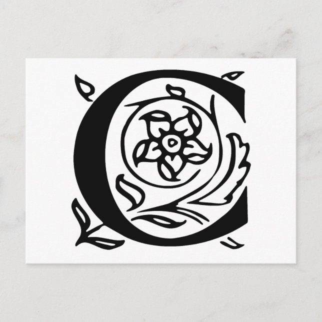 Extravaganter Buchstabe C Postkarte (Vorderseite)