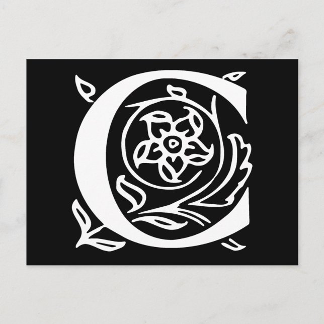 Extravaganter Buchstabe C Postkarte (Vorderseite)