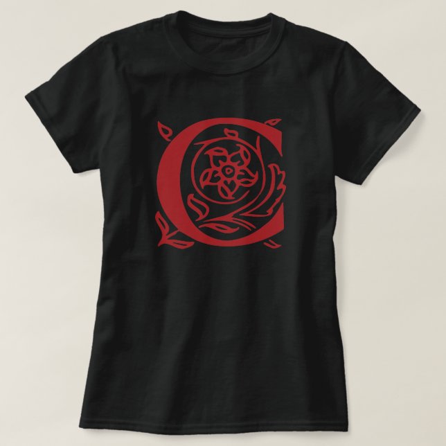 Extravaganter Buchstabe C T-Shirt (Design vorne)