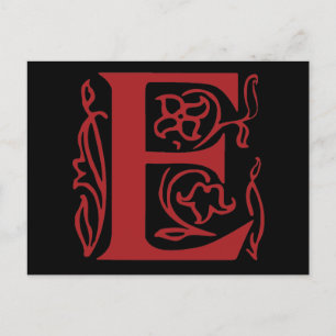 Extravaganter Buchstabe E Postkarte