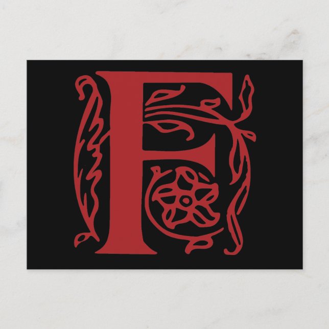 Extravaganter Buchstabe F Postkarte (Vorderseite)