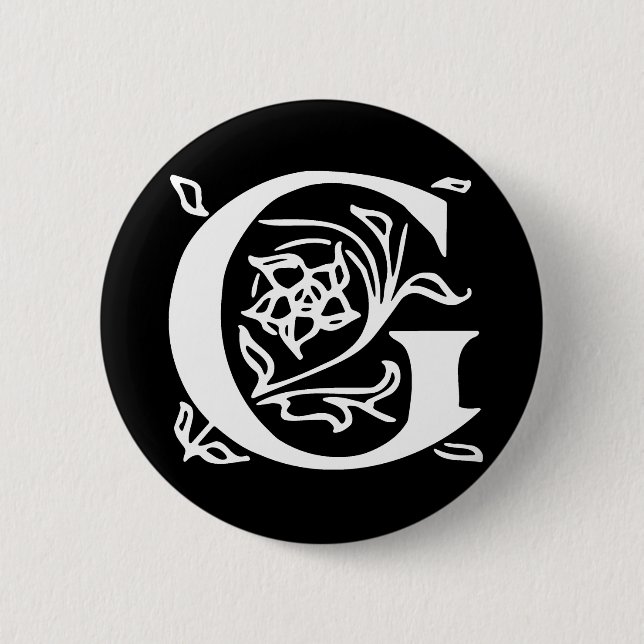 Extravaganter Buchstabe G Button (Vorderseite)