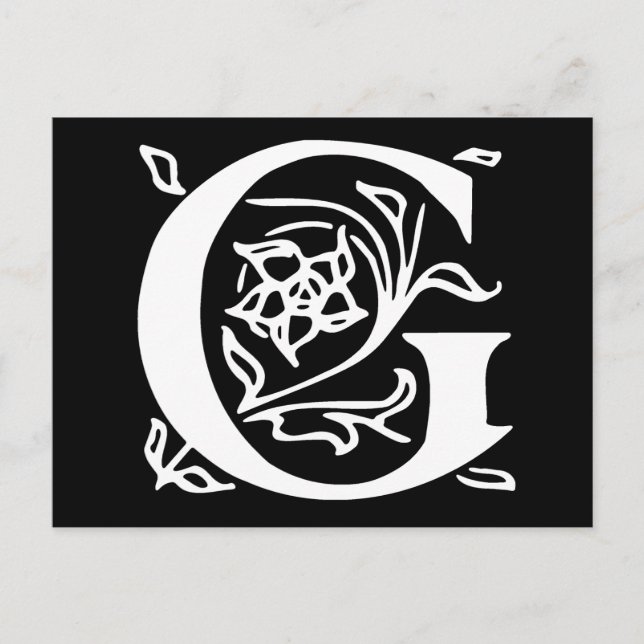 Extravaganter Buchstabe G Postkarte (Vorderseite)