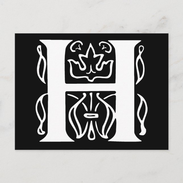 Extravaganter Buchstabe H Postkarte (Vorderseite)