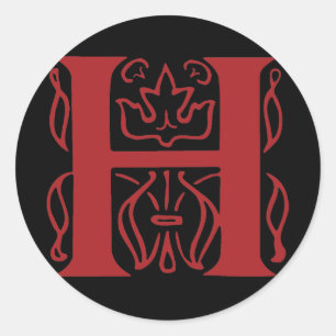 Extravaganter Buchstabe H Runder Aufkleber