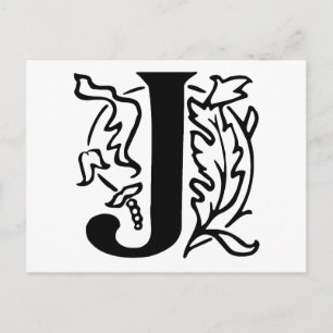 Extravaganter Buchstabe J Postkarte
