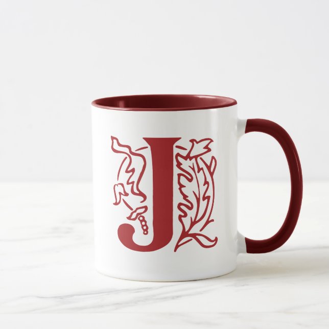 Extravaganter Buchstabe J Tasse (Rechts)