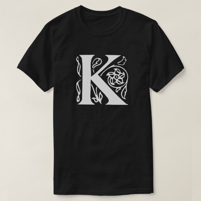 Extravaganter Buchstabe K T-Shirt (Design vorne)