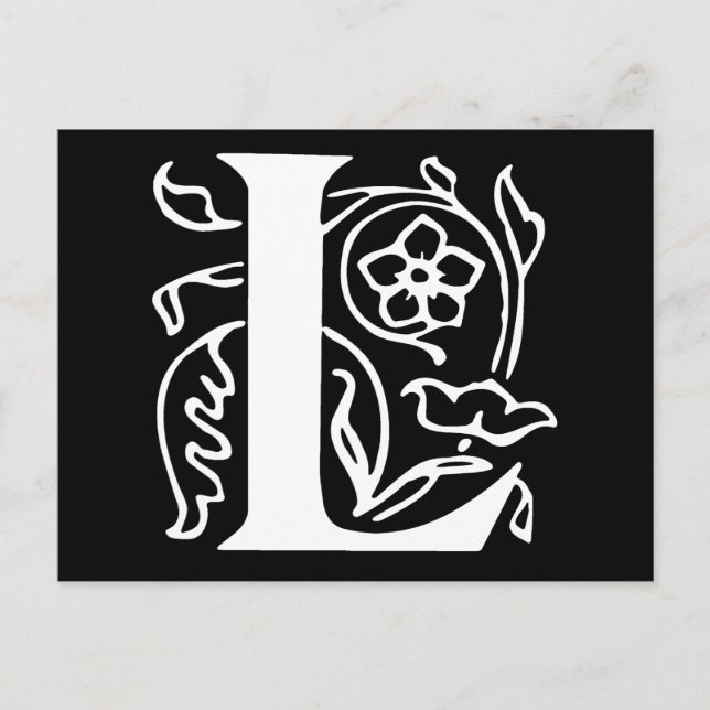 Extravaganter Buchstabe L Postkarte (Vorderseite)