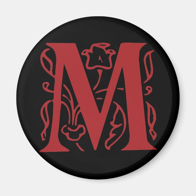 Extravaganter Buchstabe M Magnet (Vorne)