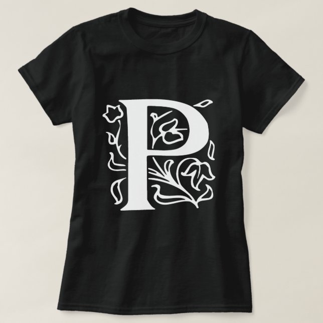 Extravaganter Buchstabe P T-Shirt (Design vorne)