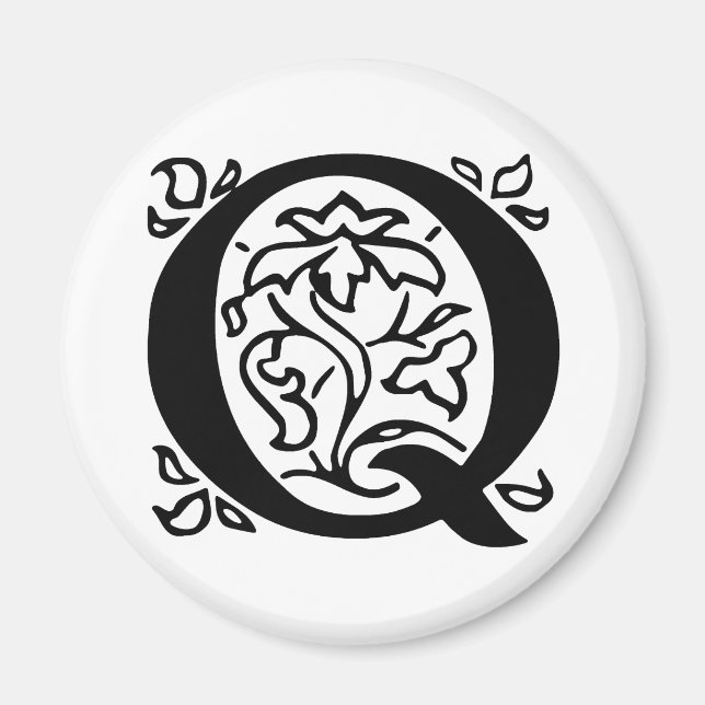 Extravaganter Buchstabe Q Magnet (Vorne)