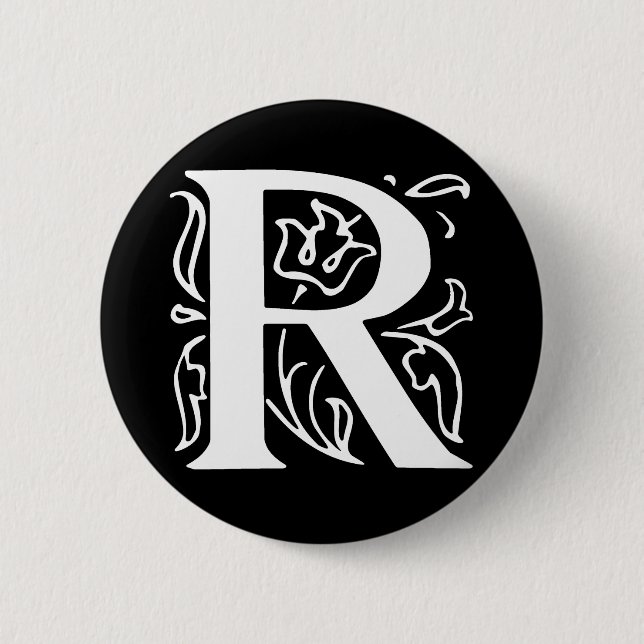 Extravaganter Buchstabe R Button (Vorderseite)