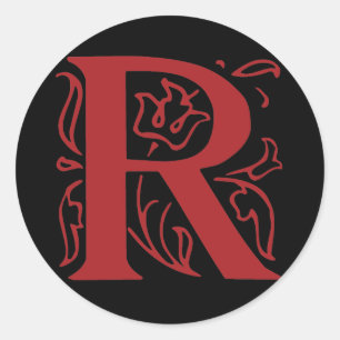 Extravaganter Buchstabe R Runder Aufkleber