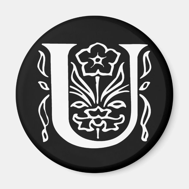 Extravaganter Buchstabe U Magnet (Vorne)