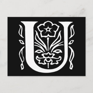 Extravaganter Buchstabe U Postkarte