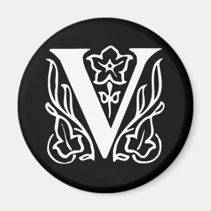 Extravaganter Buchstabe V Magnet