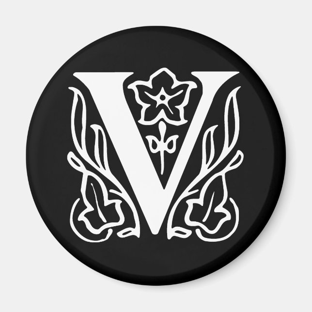 Extravaganter Buchstabe V Magnet (Vorne)
