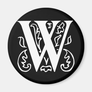 Extravaganter Buchstabe W Magnet