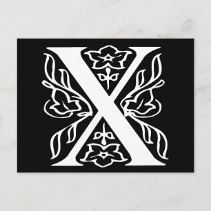 Extravaganter Buchstabe X Postkarte