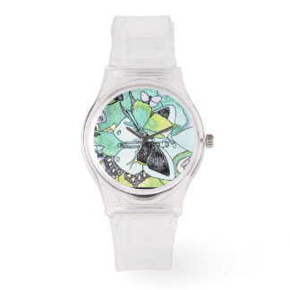 Extravaganter Butterfly Collage Water Color Print  Armbanduhr
